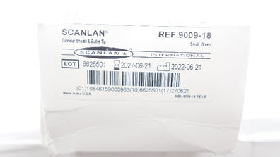 Scanlan 9009-18 Tunneler Sheath & Bullet Tip, Small Green - Box of 5